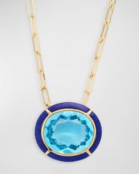 Goshwara - 18K Melange Topaz And Lapis Lazuli Pendant Necklace - Lyst