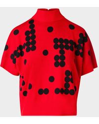 Akris Punto - Dot Grid Jacquard Merino Wool Knit Sweater - Lyst
