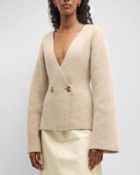 By Malene Birger - Tinley Double-Breasted Wool Cardigan - Lyst
