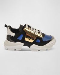 Les Hommes - Colorblock Mix-leather Chunky Sneakers - Lyst