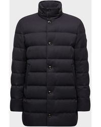Moncler - Apos;S Vallonpierre Hooded Wool Long Down Jacket​ - Lyst