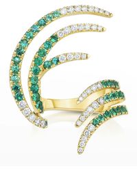 Fern Freeman Jewelry - 18k Emerald And Diamond Open Wing Ring - Lyst