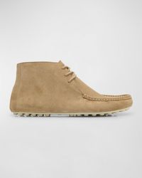 Loro Piana - Dot Walk Suede Lace-Up Moccasin Loafers - Lyst