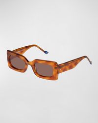 Le Specs - Damnedest Havana Acetate Rectangle Sunglasses - Lyst