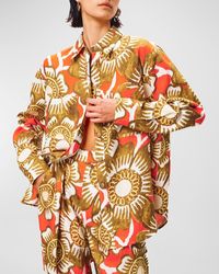 Mara Hoffman - Adele Oversized Button-Front Floral Hemp Shirt - Lyst