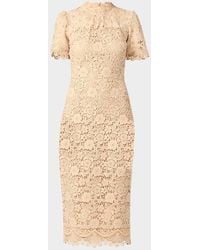 Shoshanna - Vivienne Scalloped Floral Lace Midi Dress - Lyst