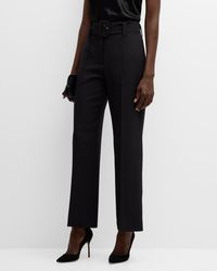 Tahari - The Baylor Belted High-Rise Straight-Leg Pants - Lyst
