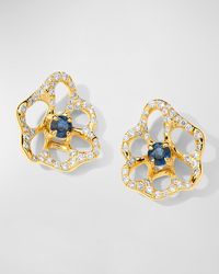 Ippolita - 18K Stardust Drizzle Mini Flower Stud Earrings With Sapphire And Diamonds - Lyst