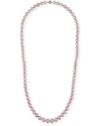 Belpearl - Long Kasumiga Pearls Necklace W/ 18k White Gold, Pink - Lyst