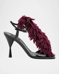 Givenchy - 95Mm Pompom Patent Leather Sandals - Lyst