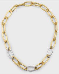 Marco Bicego - 18k Gold Jaipur Link Alta Oval Link Necklace With Diamonds - Lyst
