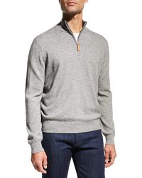 Neiman Marcus - Wool-cashmere 1/4-zip Sweater - Lyst
