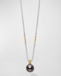 Lagos - Sterling And 18K Luna Pearl Lux Pendant Necklace - Lyst