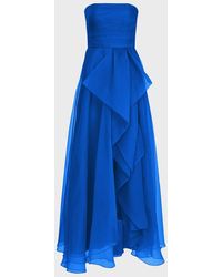 THEIA - Teresa Draped Strapless Gown - Lyst