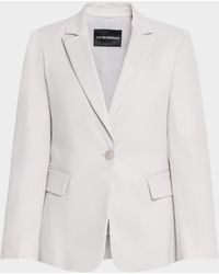 Emporio Armani - Cotton Couture Single-Button Blazer - Lyst