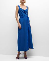 Emporio Armani - Sleeveless Striped Asymmetric Maxi Dress - Lyst