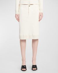 Bottega Veneta - Low-Rise Compact Cotton Rib Jersey Straight Skirt - Lyst
