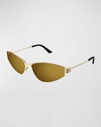 Balenciaga - Mirrored Metal Cat-Eye Sunglasses - Lyst