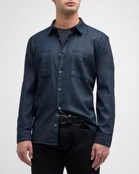 John Varvatos - Cole Coated Denim Button-Down Shirt - Lyst