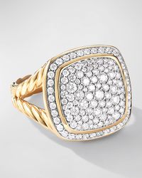 David Yurman - 14mm Albion Ring With Diamonds In 18k Gold, Size 7 - Lyst
