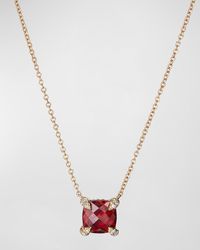 David Yurman - Chatelaine 7mm Faceted Garnet & Diamond Pendant Necklace - Lyst