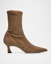 Stuart Weitzman - 50Mm Vinnie Suede Stretch Booties - Lyst