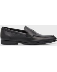 Tod's - Stamped-Logo Leather Penny Loafers - Lyst