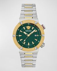 Versace - Greca Logo Two-Tone Bracelet Watch, 43Mm - Lyst