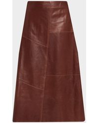 Arma - Vayenne A-Line Leather Midi Skirt - Lyst