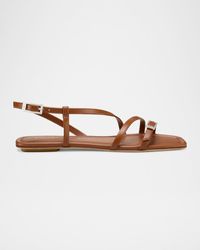 Stuart Weitzman - Georgie Leather Strappy Flat Sandals - Lyst
