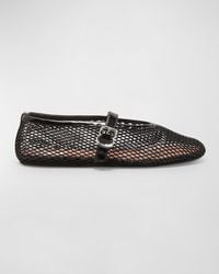 Alaïa - Rhinestone-Embellished Leather Ballet Flats - Lyst