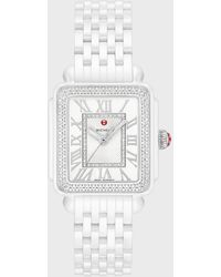 Michele - 16 Deco Madison Ceramic Diamond Watch - Lyst