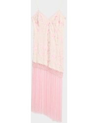 LoveShackFancy - Evalette Floral-Embroidered Asymmetric Fringe Dress - Lyst