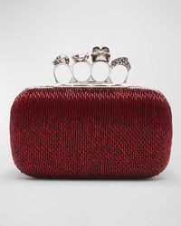 Alexander McQueen - Four Ring Embellished Leather Clutch - Lyst