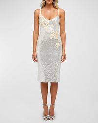 HELSI - Diana Floral Applique Sequin Midi Dress - Lyst