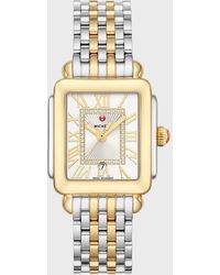 Michele - Deco Madison Mid Two-Tone Diamond-Dial Watch - Lyst