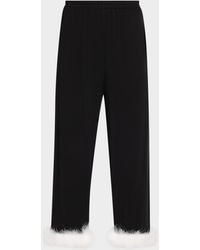 Sleeper - Cropped Feather-Cuff Viscose Pants - Lyst