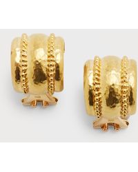 Elizabeth Locke - Amalfi Granulated 19k Gold Huggie Earrings - Lyst