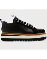 Moschino - City Trainer Leather Low-Top Sneakers - Lyst