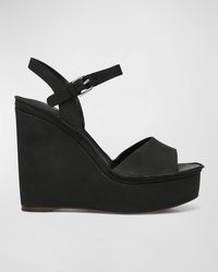 Joie - Hindy Suede Ankle-Strap Wedge Sandals - Lyst