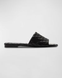 Burberry - Quilted Leather Flat Slide Sandals - Lyst