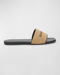 Givenchy - 4G Logo Raffia Flat Sandals - Lyst