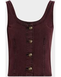 Rag & Bone - Poppy Button-Front Denim Tank Top - Lyst