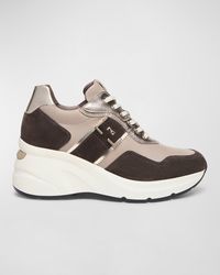 Nero Giardini - Mixed Leather Wedge Fashion Sneakers - Lyst