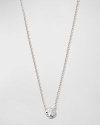 Memoire - White Gold Solo Bezel Diamond Necklace, 18"l - Lyst