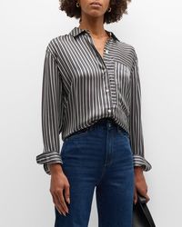 Rails - Spencer Multi-Striped Silk Shirt - Lyst