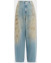Golden Goose - Journey Wide-Leg Distressed Embellished Jeans - Lyst