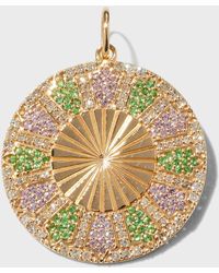 Kastel Jewelry - Textured Marrakech Pink Sapphire, Tsavorite And Diamond Pendant - Lyst