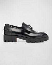 Christian Louboutin - Patent Medallion Sole Loafers - Lyst
