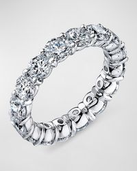 Neiman Marcus - Platinum Buttercup Round Diamond Eternity Ring, Size 6 - Lyst